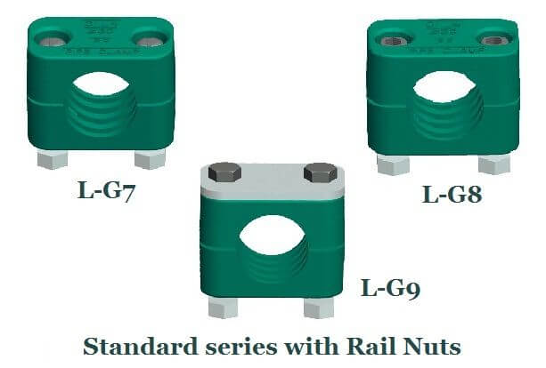 rail nut hydraulic pipe clamps